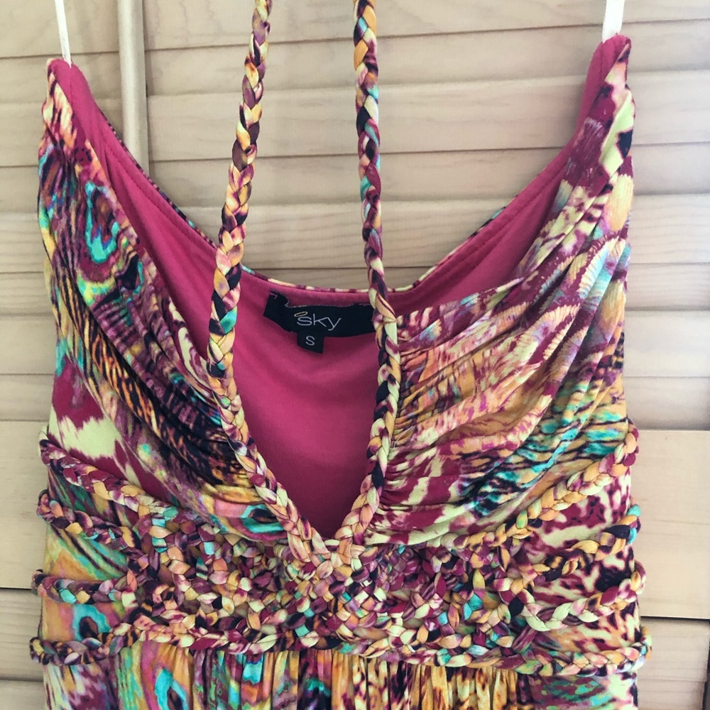 Sky Maxi Dress Peacock Print